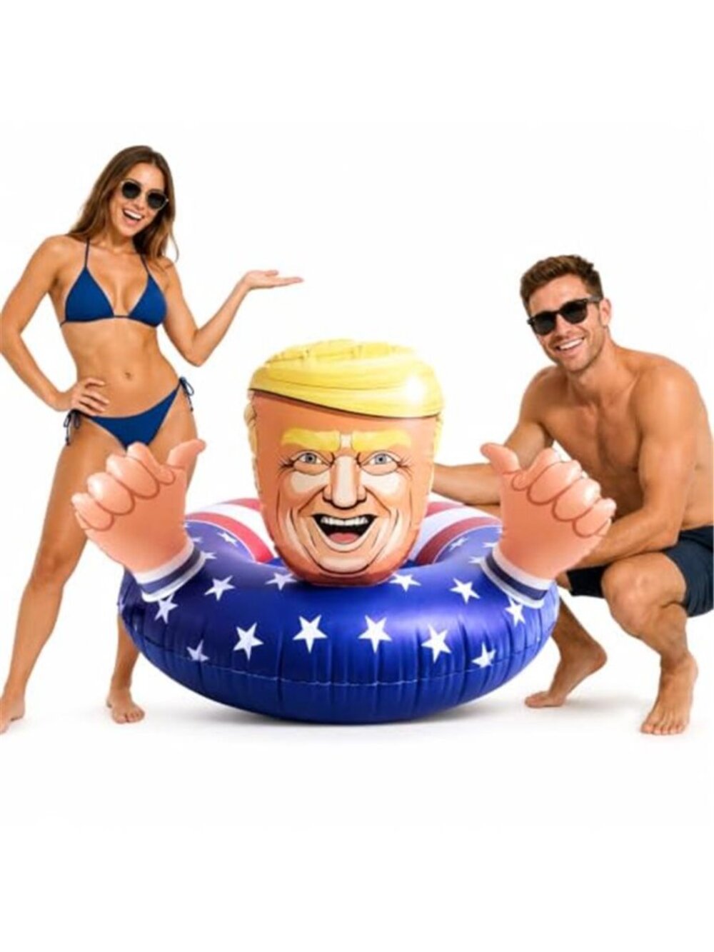 American Flag Pool Float 42 in Inflatable Swim Ring USA Fourth Of July Pool Toy